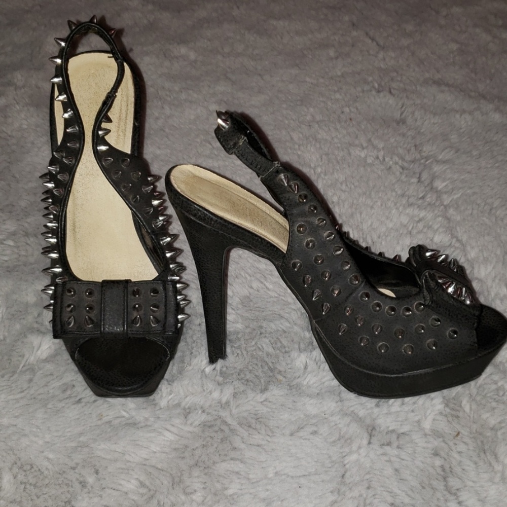 Black heels with spikes